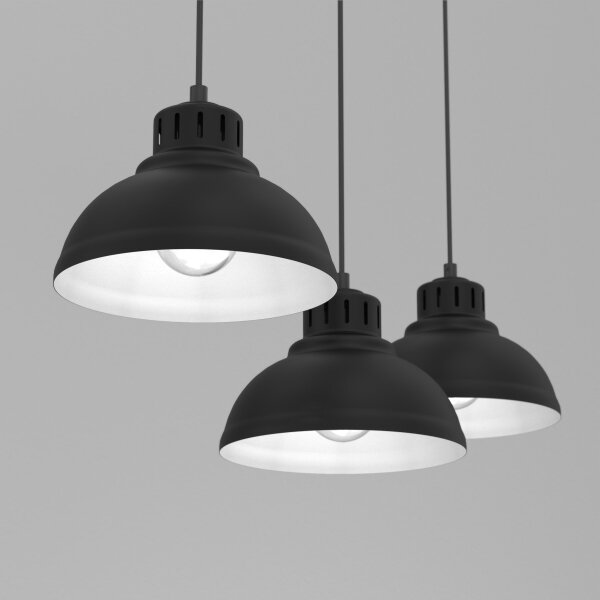 Lampadario a sospensione con filo SVEN 3xE27/15W/230V nero