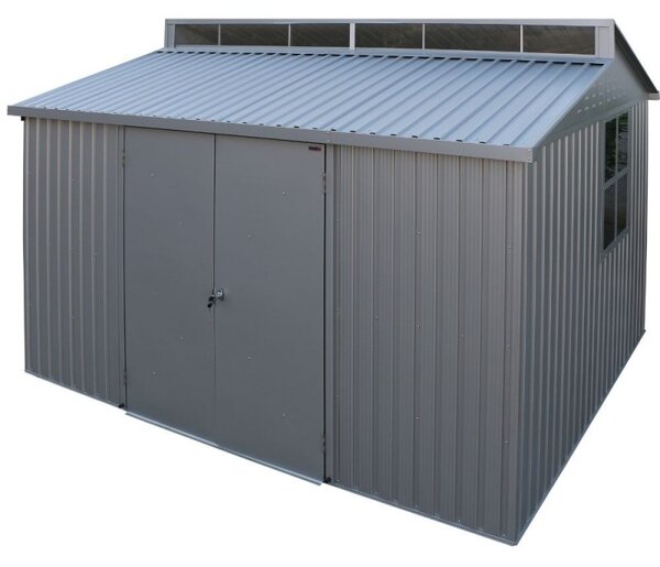 Casetta Box da Giardino 323,3x242,6x235,2 cm in Alluminio Grigio