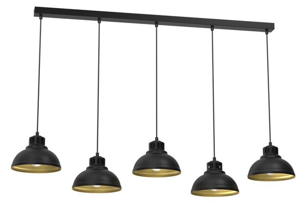 Lampadario a sospensione con filo SVEN 5xE27/15W/230V nero/oro