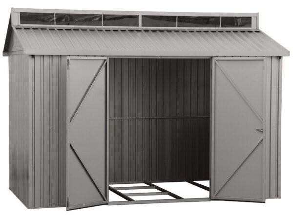 Casetta Box da Giardino 323,3x182,5x230,5 cm in Alluminio Grigio