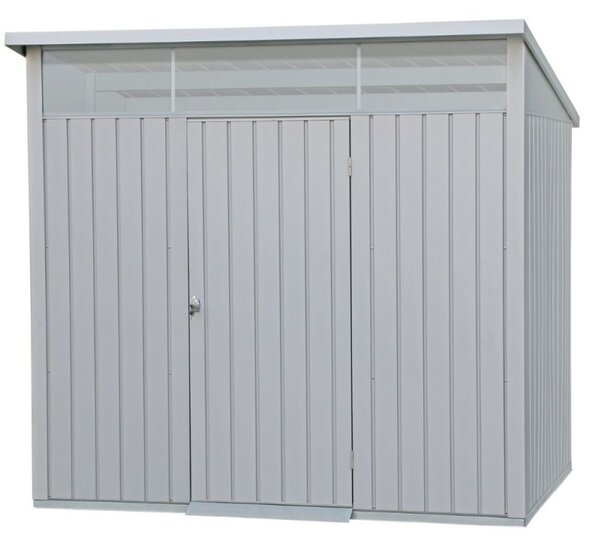 Casetta Box da Giardino 249,1x209,3x231,1 cm in Acciaio Zincato Grigio