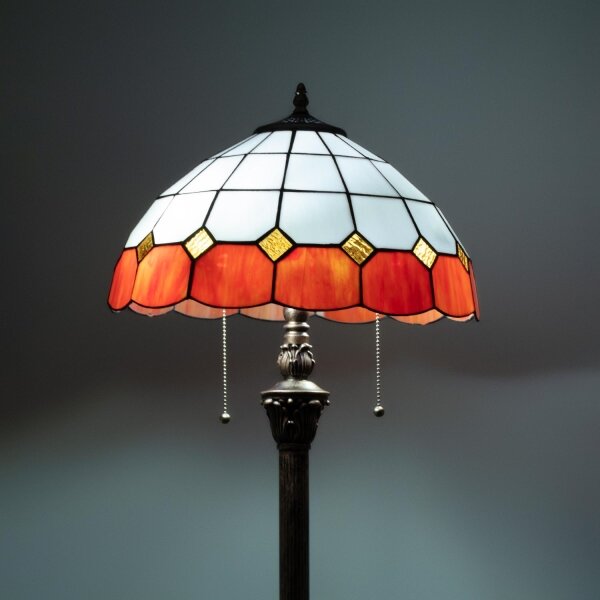 Brilagi - Lampada da terra in vetro Tiffany SIENNA 2xE27/60W/230V