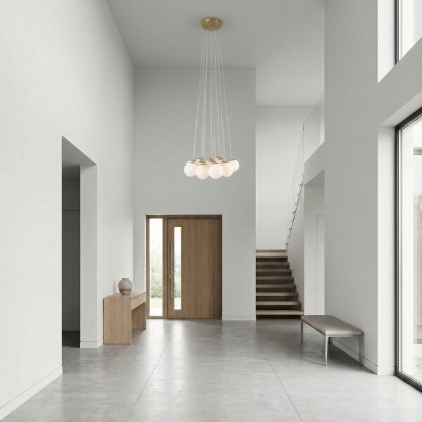 Brilagi - Lampadario sospeso con cavo GLOBE 15xE14/15W/230V bianco