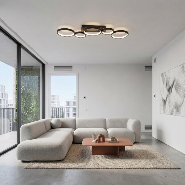Brilagi - Plafoniera dimmerabile a LED RINGO LED/34W/230V nera + telecomando