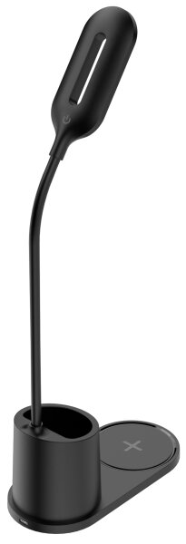 Lampada da tavolo LED LED/3W/5V con ricarica wireless nero