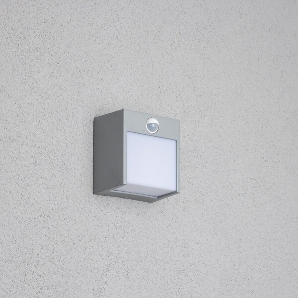 Brilagi TERNI LED/12W/230V lampada da parete esterna con sensore grigia IP44