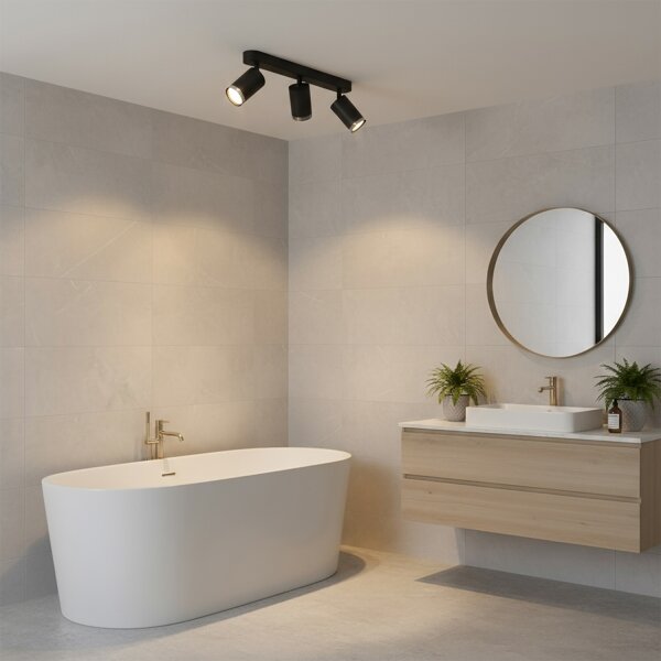 Brilagi - Luce Spot da bagno SELE 3xGU10/30W/230V IP44 nero