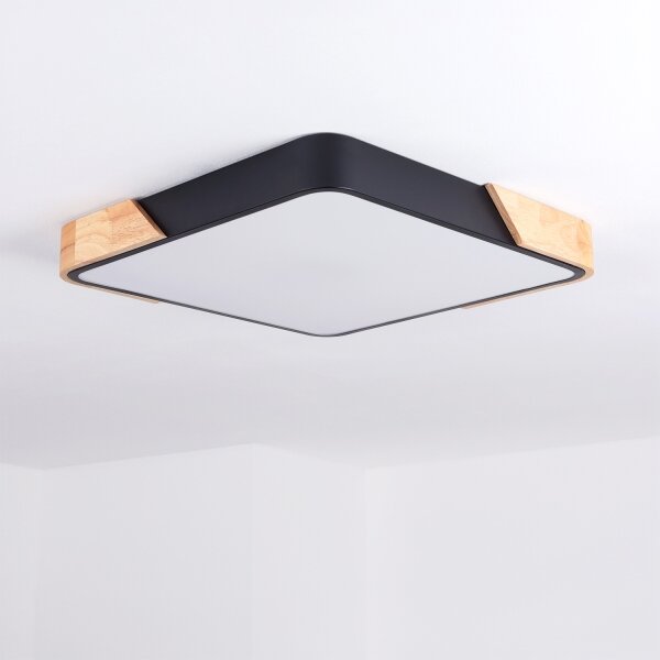Brilagi - Lampada LED dimmerabile PILANA LED/48W/230V rovere/nero 42x42 cm + telecomando