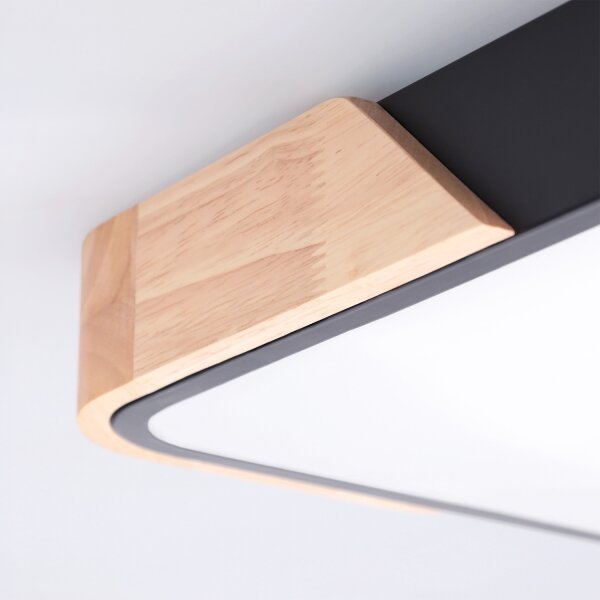 Brilagi - Lampada LED dimmerabile PILANA LED/48W/230V rovere/nero 42x42 cm + telecomando