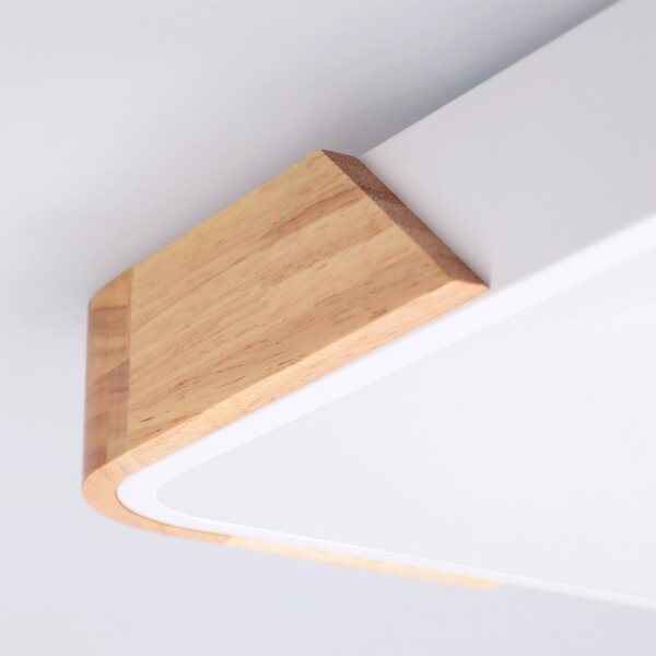 Brilagi - Plafoniera LED dimmerabile PILANA LED/48W/230V rovere/bianco 42x42 cm + telecomando
