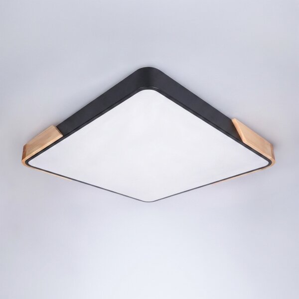 Brilagi - Plafoniera LED dimmerabile PILANA LED/48W/230V rovere/nero 56x56 cm + telecomando