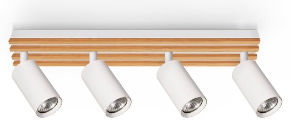 Brilagi - Faretto SELE WOOD ACOUSTIC 4xGU10/30W/230V bianco/legno