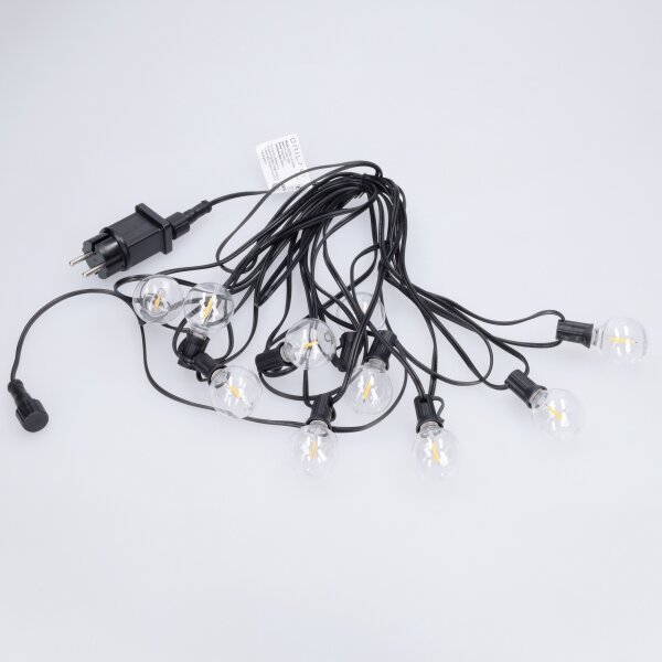 Brilagi - Catena luminosa decorativa LED da esterno GIRLANDA 10xE12 8m nera IP44 bianco caldo