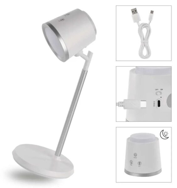 LED Lampada da tavolo ricaricabile dimmerabile 4in1 LED/6W/3,7V 3000K/4000K/6500K bianco