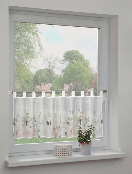 Tenda sottile bianca 135x45 cm Floral – Sehlbach