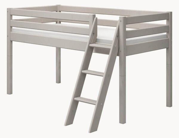 Letto medio per bambini in legno con scala inclinata Classic
