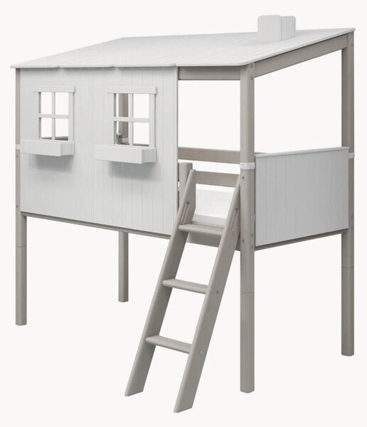 Letto medio alto per bambini in legno con scala Classic