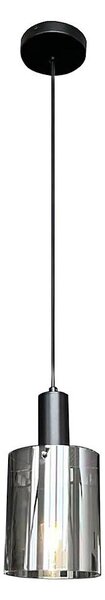 Lampadario a sospensione con filo ARCADIA 1xE27/60W/230V diametro 13 cm nero/fumé