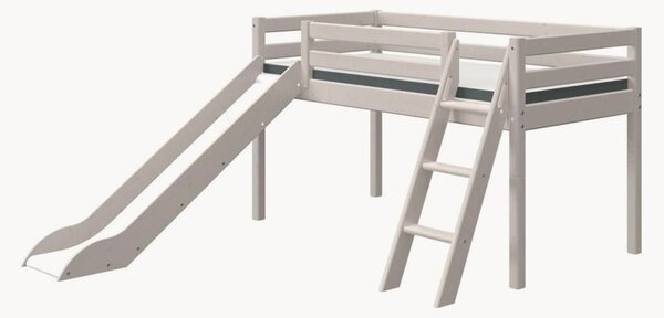 Letto medio per bambini in legno con scala inclinata Classic