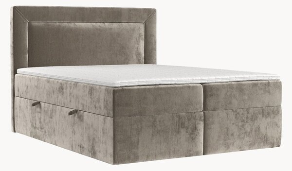 Letto boxspring in ciniglia fatto a mano con contenitore Imagine, H3
