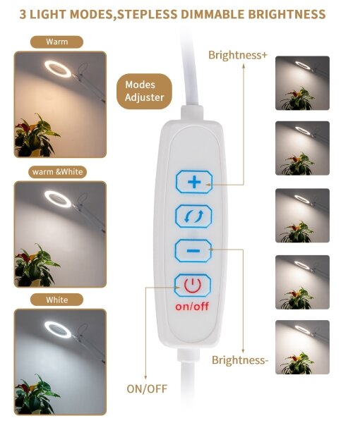 Brilagi - Lampada da tavolo LED dimmerabile con una lente d'ingrandimento LED/12W/5V 3000/4200/6000K bianco