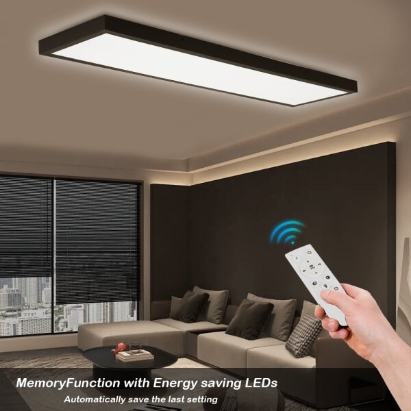 Brilagi-LED Plafoniera da bagno dimmerabile FRAME SMART LED/50W/230V IP44, nero con telecomando