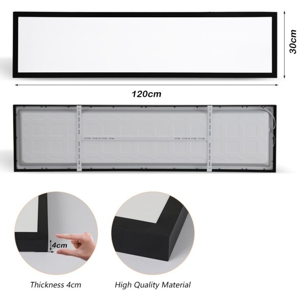 Brilagi - Lampada LED per bagno FRAME LED/50W/230V 3000/4000/6000K IP44 nera