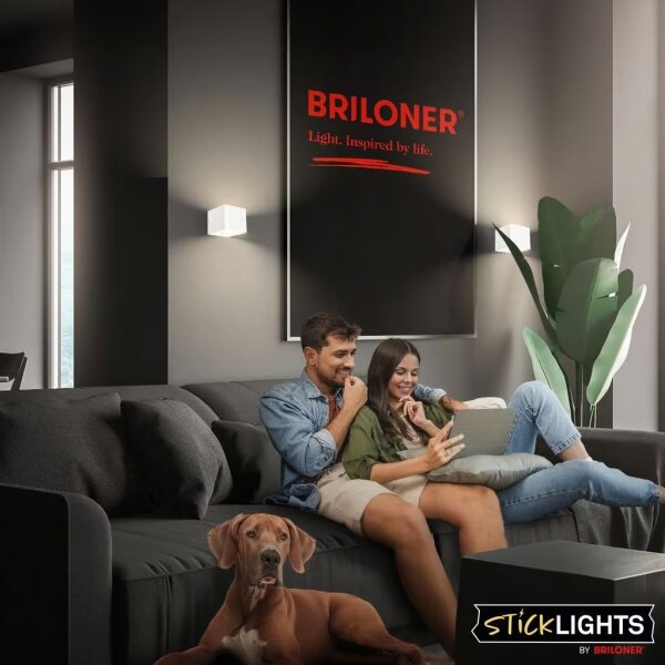 Briloner 3879016 - Lampada da parete ricaricabile a LED con sensore BORRA LED/1,5W/5V 3600 mAh, bianca