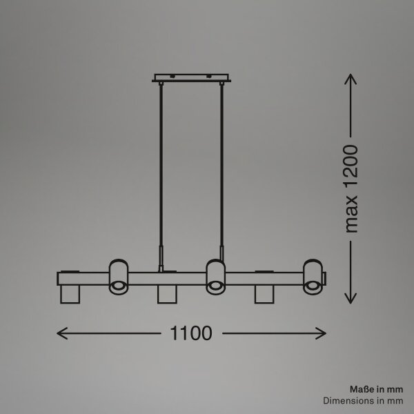 Briloner 4059065 - Lampadario sospeso ERA 6xGU10/10W/230V nero