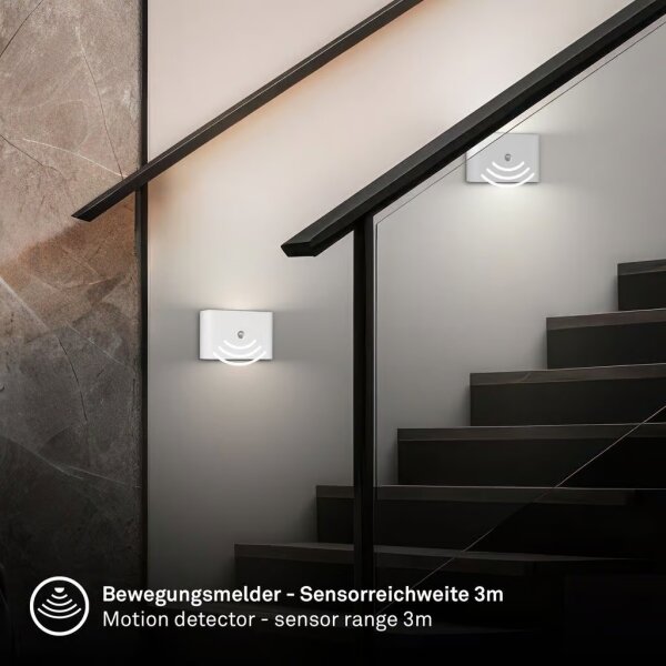 Briloner 3878016 - Lampada da parete a LED ricaricabile con sensore CHAT LED/3W/5V 2000 mAh bianca