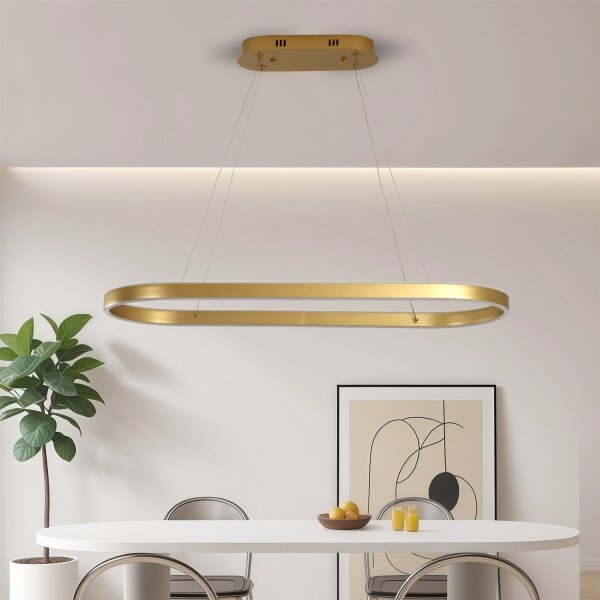 Brilagi - Lampadario LED sospeso su cavi PONDIE LED/44W/230V 80x30 cm oro