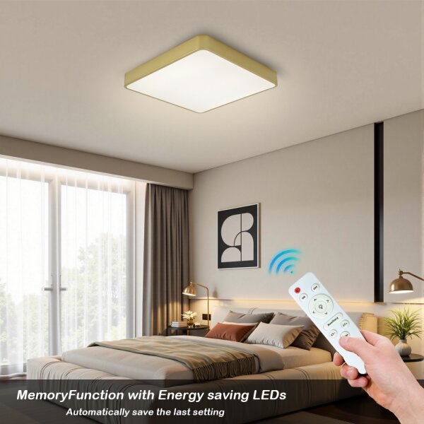 Brilagi-LED Plafoniera dimmerabile POOL LED/48W/230V 3000-6000K 50x50 cm dorata + telecomando