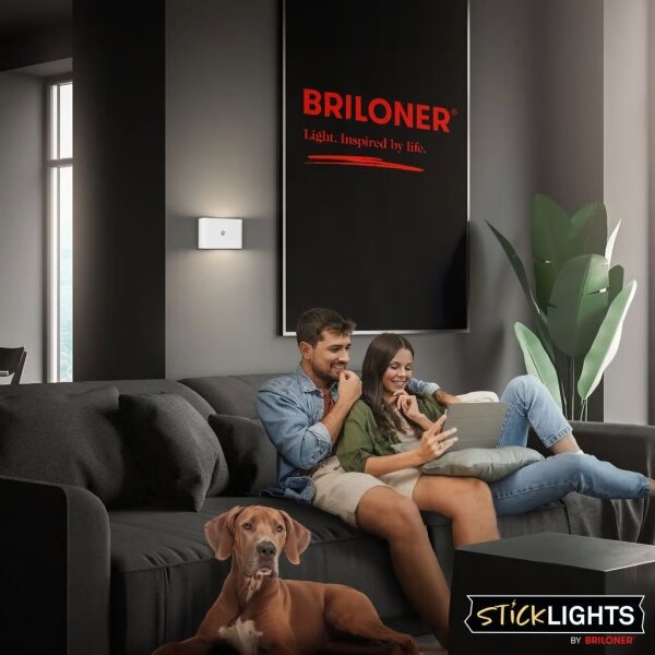 Briloner 3878016 - Lampada da parete a LED ricaricabile con sensore CHAT LED/3W/5V 2000 mAh bianca