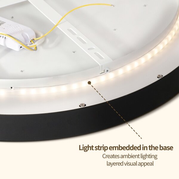 Brilagi - Lampada LED dimmerabile GLASS POOL DOUBLE LED/48W/230V 40 cm nera + telecomando