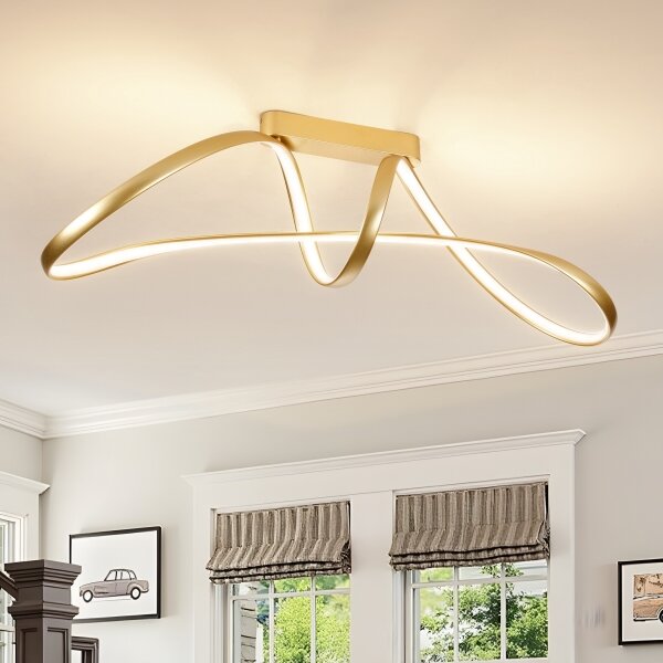 Brilagi-LED Plafoniera dimmerabile a soffitto TWISTER LED/60W/230V 3000-6000K dorata + telecomando