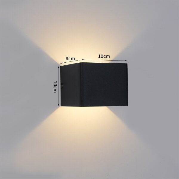 Brilagi - Applique LED da esterno DONNANI LED/5W/230V 10 cm nera IP44