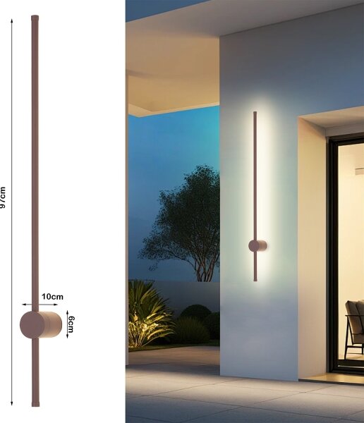 Brilagi - Applique da esterno LED AURA LED/20W/230V 3000K IP54 97 cm marrone CRI 90