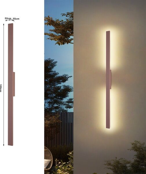 Brilagi - Applique LED da esterno LUNA LED/24W/230V 3000K IP65 100 cm marrone CRI 90