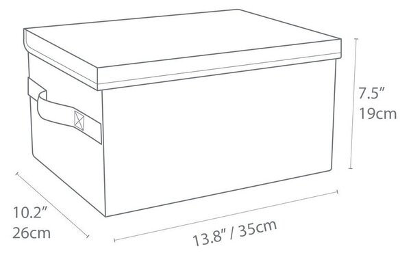 Scatola con coperchio grigia in tessuto 35x26x19 cm Soft Storage – Bigso