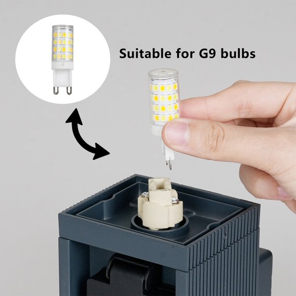 Brilagi - Lampada da esterno con presa SCHUKO PILLAR 1xG9/11W/230V IP44 antracite