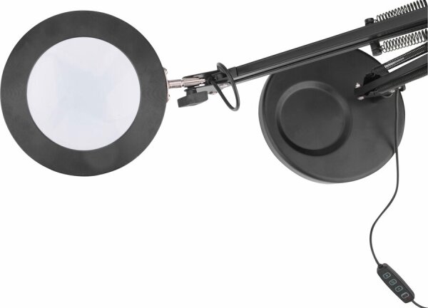 Extol - Lampada da tavolo LED dimmerabile con una lente d'ingrandimento LED/8W/5V 2900/4500/7500K nero