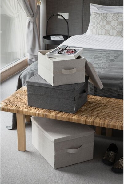 Scatola con coperchio beige in tessuto 35x26x19 cm Soft Storage – Bigso