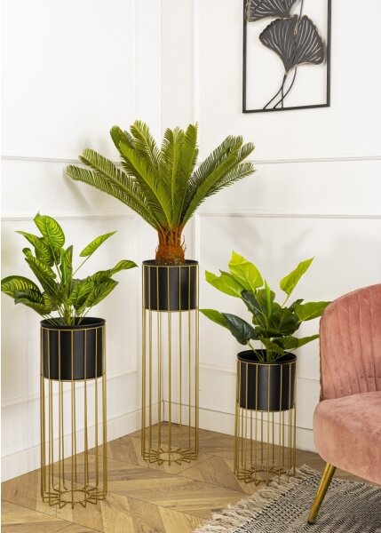 Vaso da fiori in metallo LOFT 55x20 cm oro/nero