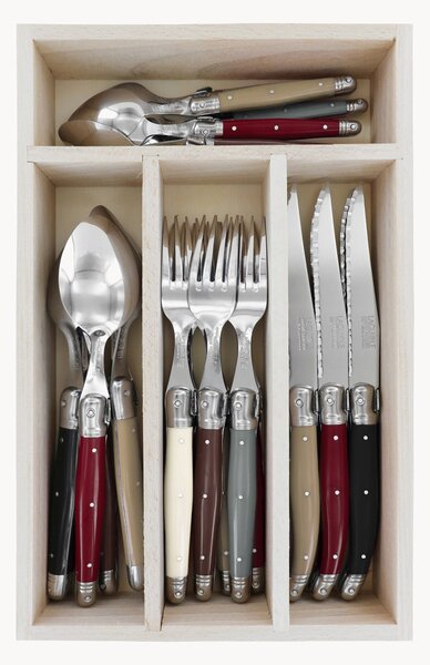 Set di 24 posate fatte a mano lucide Debutant, 6 persone