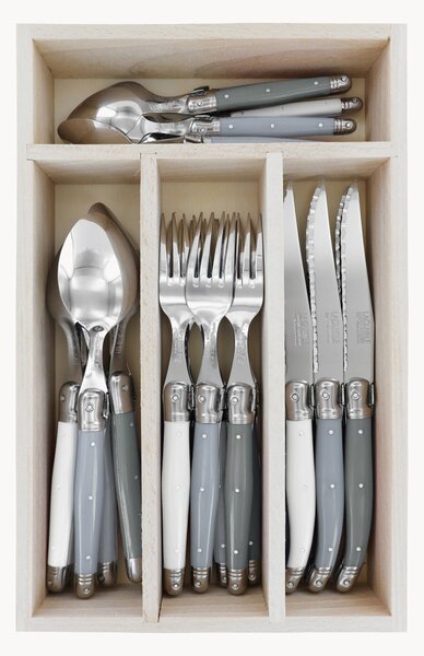 Set di 24 posate fatte a mano lucide Debutant, 6 persone