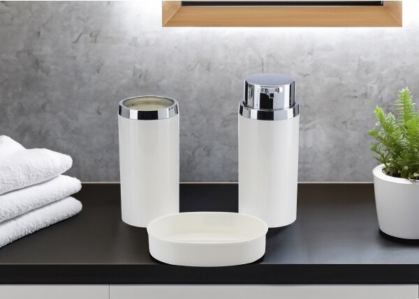 Set da bagno CARMEN 5 pz bianco/cromo