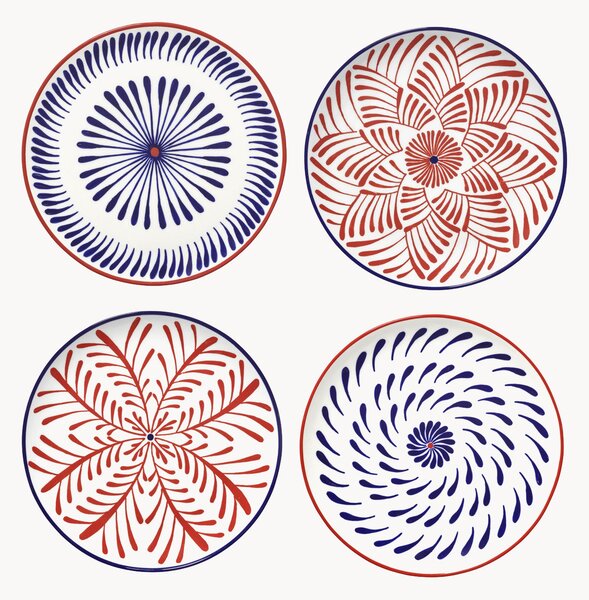 Set di 4 piatti piani fatti a mano Bazaar
