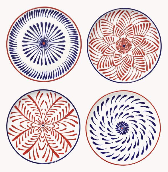 Set di 4 piatti da colazione fatti a mano Bazaar