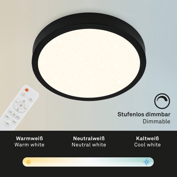 Briloner 3704-015- Plafoniera LED dimmerabile RUNA LED/22W/230V nero + +TC