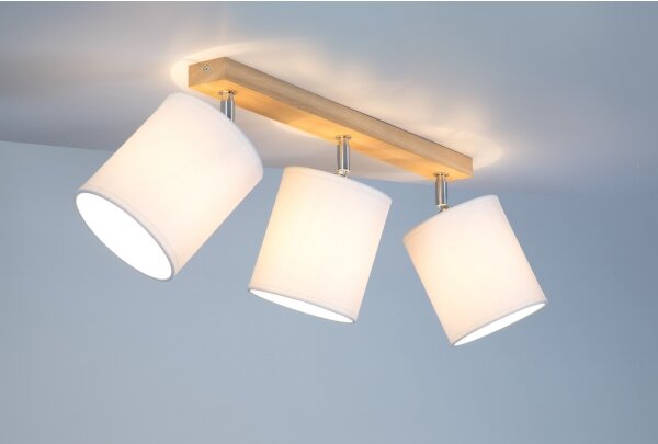 Spot-Light 56744374 - Faretto APRILLIA 3xE27/25W/230V rovere bianco